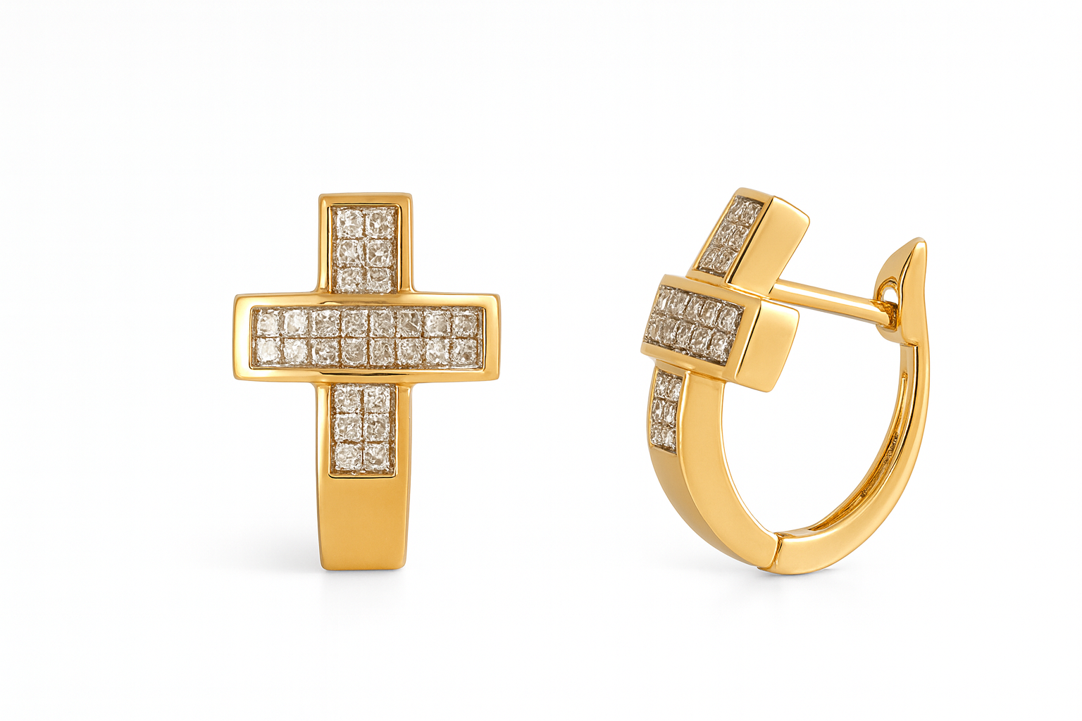 Beautiful 18 Kt Gold  Natural Diamond Earing